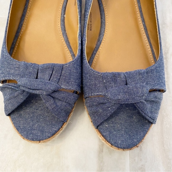 Bass Christy Denim Wedges Sandals Size 6.5 - Picture 2 of 13